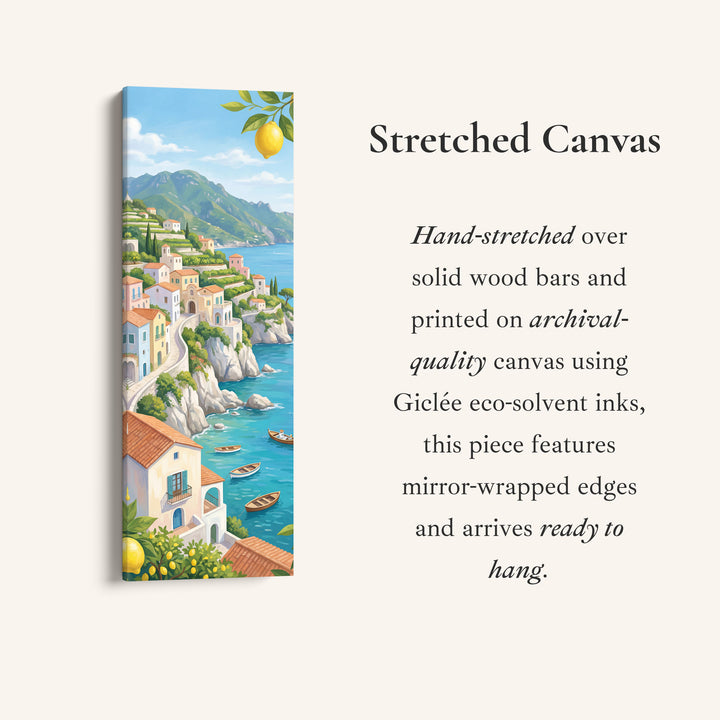 Coastal Village Vertical Wall Art Panoramic Canvas Print Kitchen