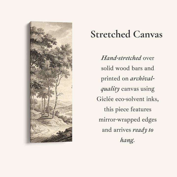 Tall Wall Art Vintage River Landscape Framed Canvas Office