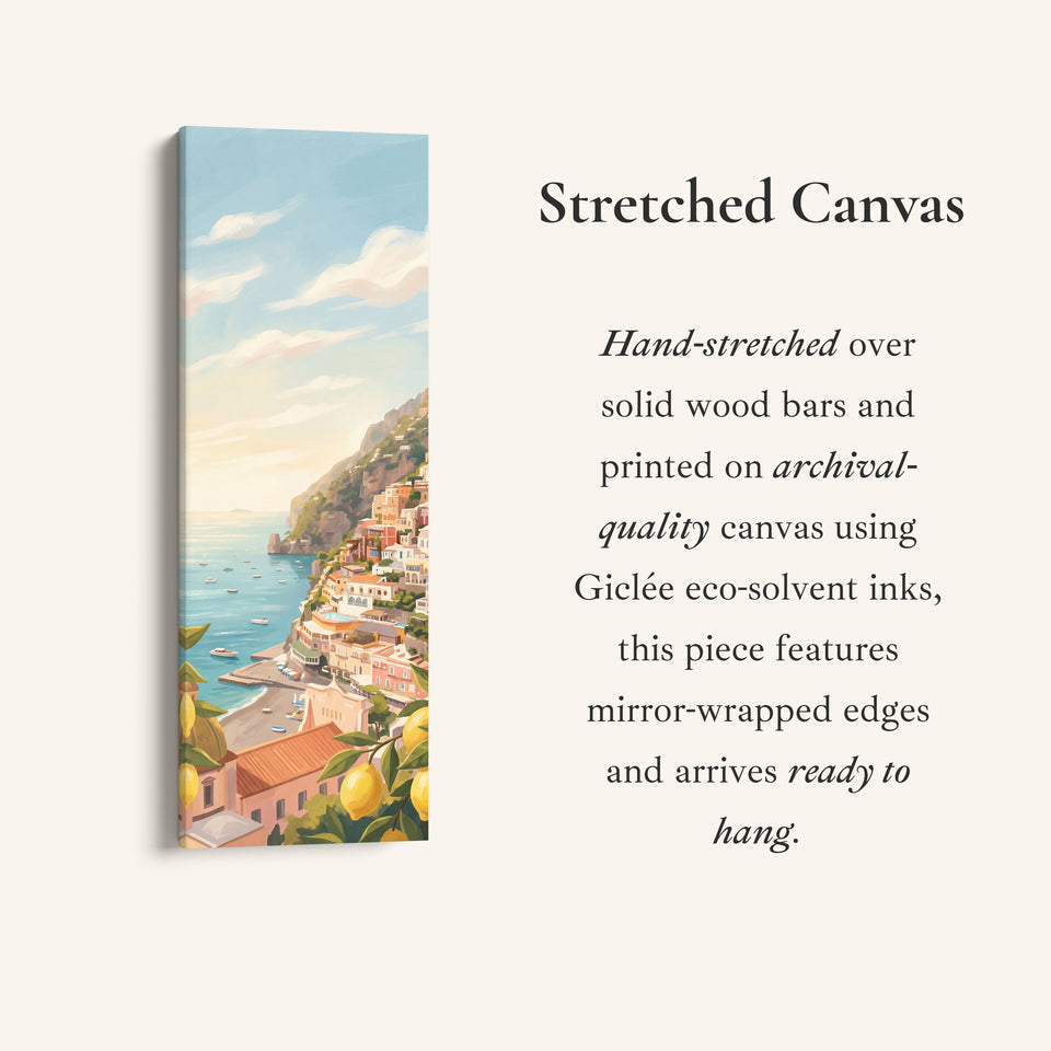 Coastal Village Vertical Wall Art Mediterranean Canvas Kitchen