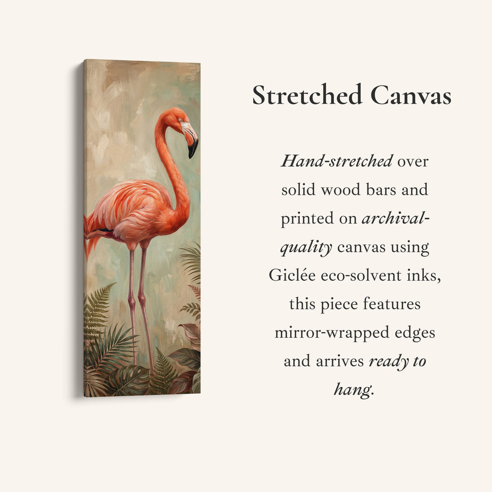 Long Wall Art Flamingo Portrait Framed Canvas Living Room