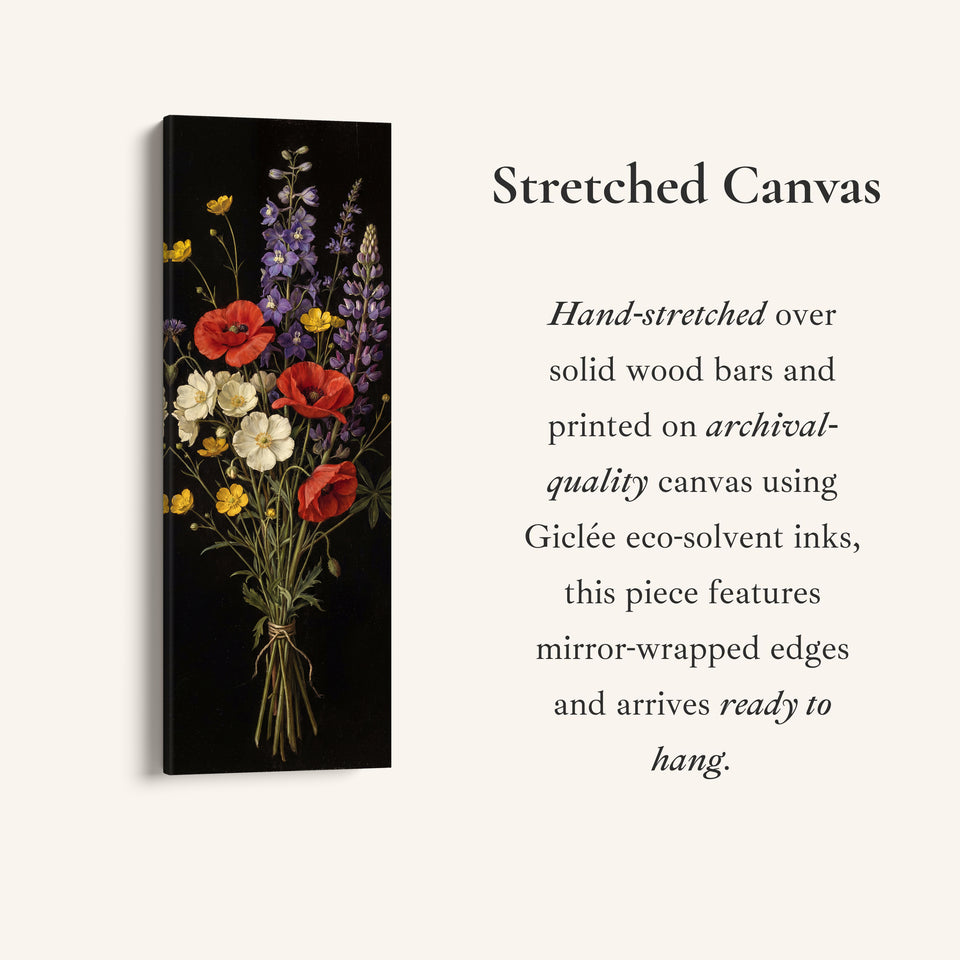 Wildflower Bouquet Large Wall Art Framed Canvas Living Room