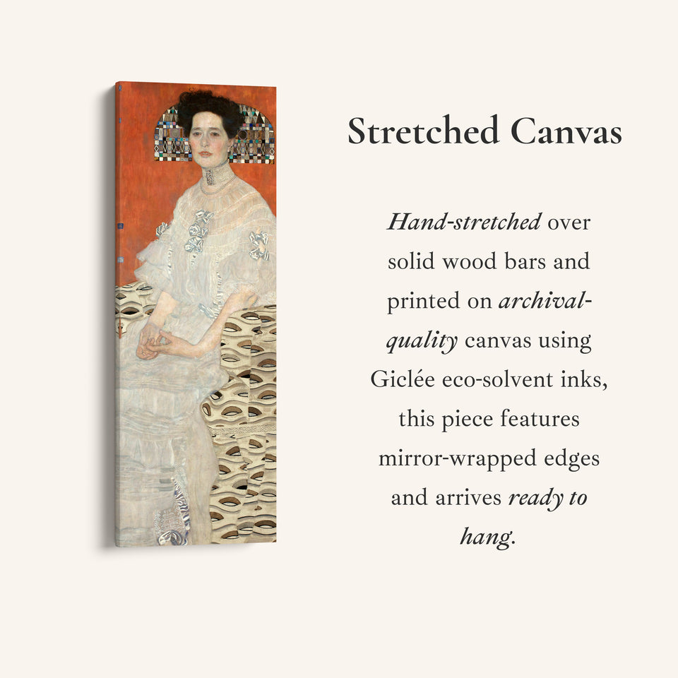 Gustav Klimt Vertical Wall Art Portrait Of Fritza Riedler For Bedroom