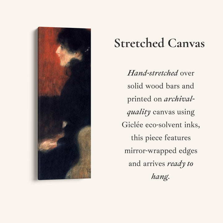 Gustav Klimt Tall Framed Canvas Profile Portrait Study For Office