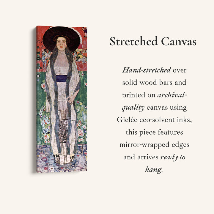 Gustav Klimt Tall Narrow Canvas Portrait Of Emilie Floge For Hallway
