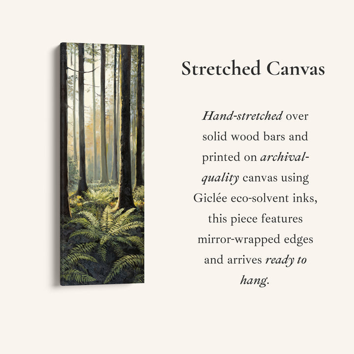 Vertical Wall Art Misty Forest Trees For Hallway Nature Decor