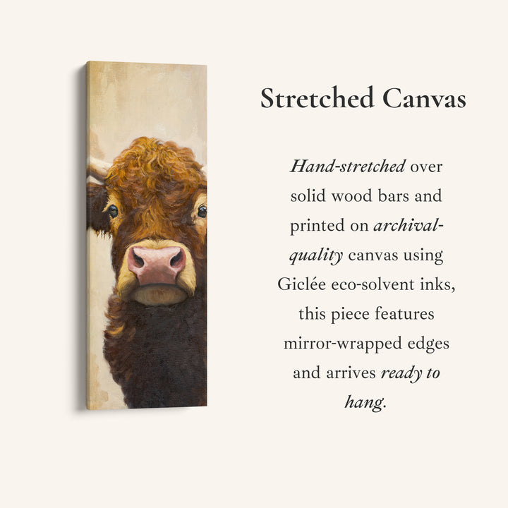 Highland Cow Narrow Wall Art For Living Room Rustic Animal Decor