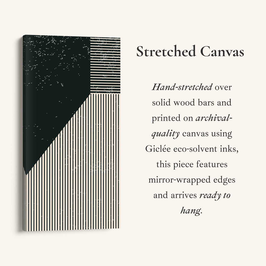 Vertical Wall Art Geometric Stripe Blocks Tall Canvas For Office