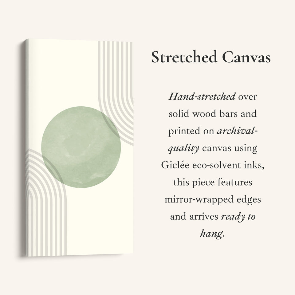 Vertical Wall Art Soft Green Circle Portrait Wall Art For Bedroom