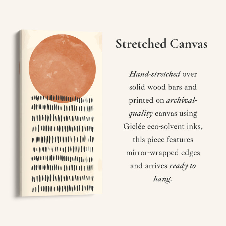 Vertical Wall Art Orange Circle Pattern Tall Canvas For Hallway