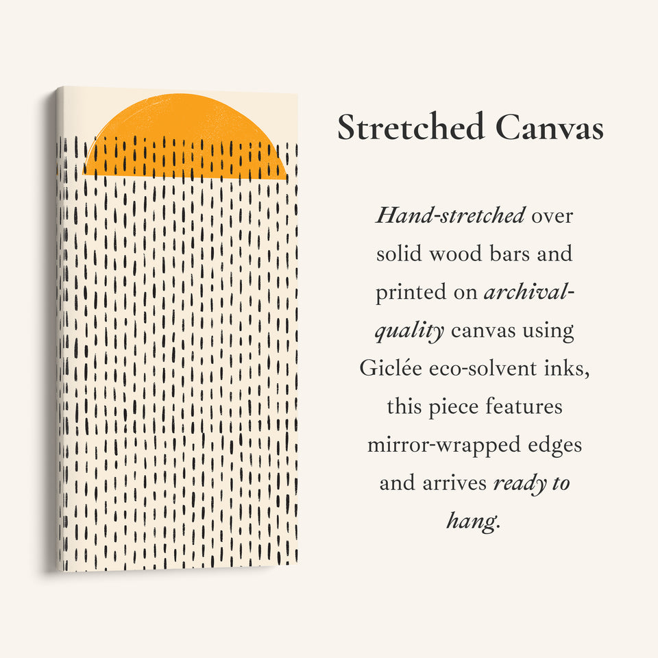 Vertical Wall Art Half Sun Pattern Vertical Canvas For Bedroom