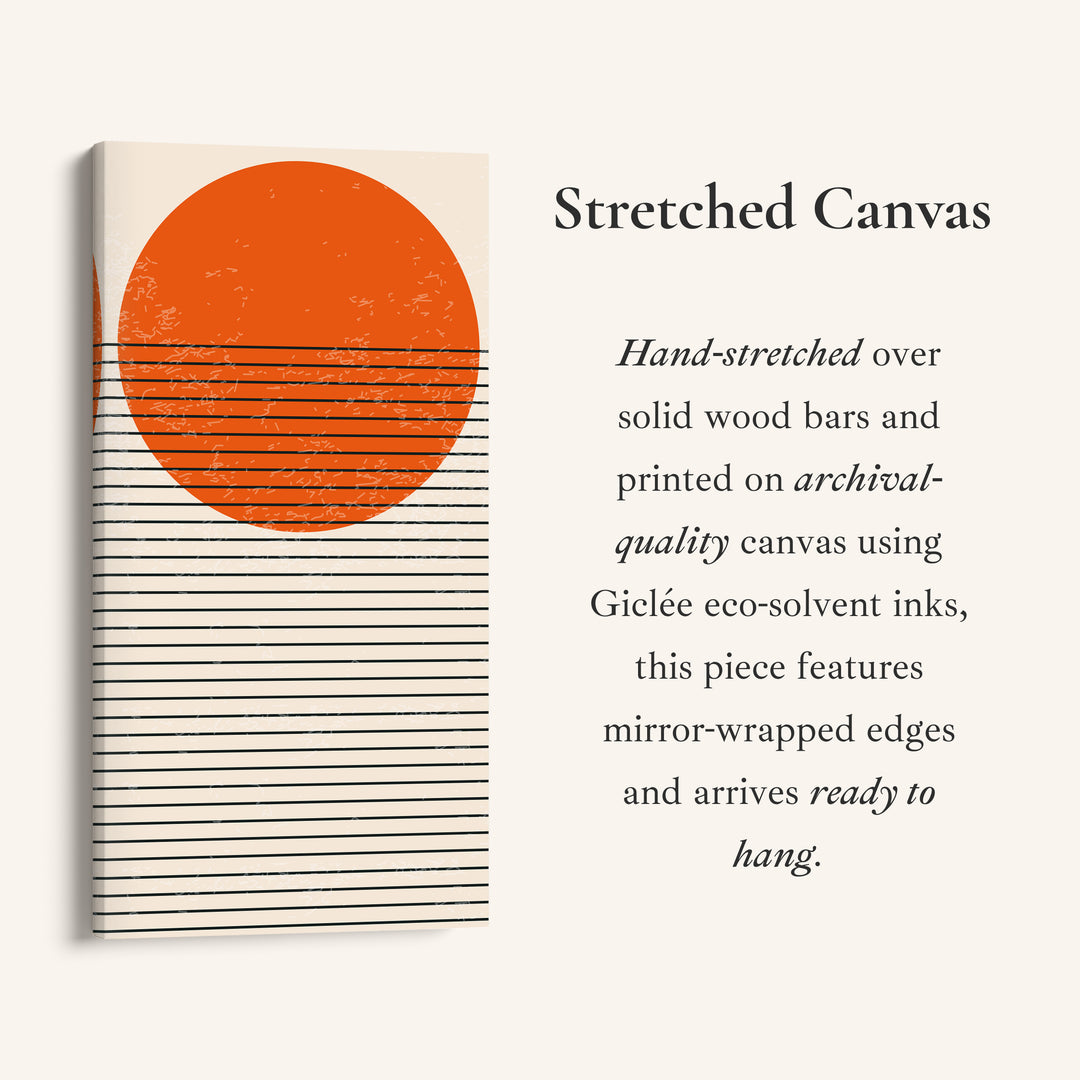 Narrow Wall Art Striped Sun Vertical Canvas For Living Room