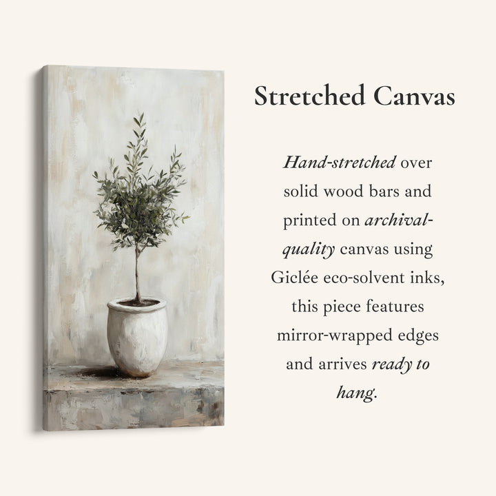 Long Wall Art Potted Olive Tree Tall Canvas For Kitchen