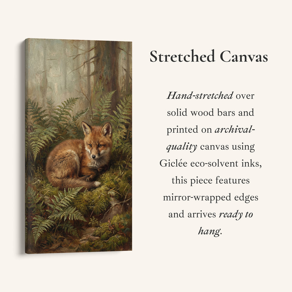 Fox Forest Portrait Large Vertical Wall Art Tall Canvas For Hallway