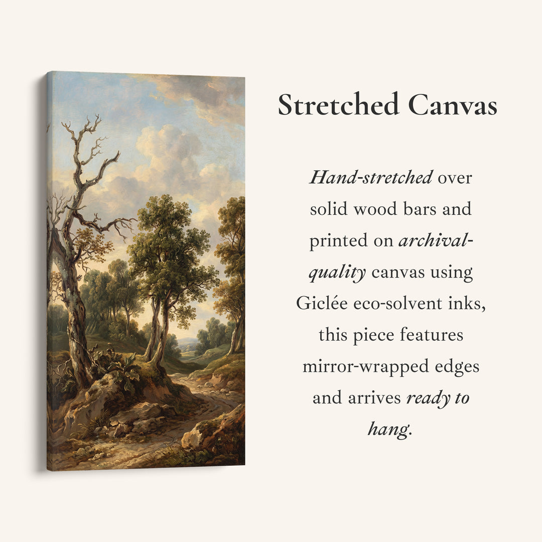 Classical Woodland Landscape Tall Framed Canvas For Hallway