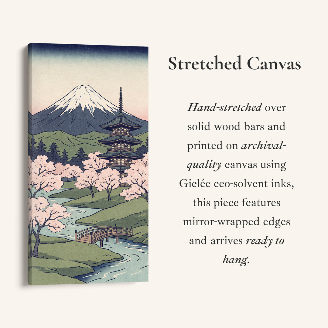 Tall Wall Art Mount Fuji Pagoda Portrait Wall Art For Bedroom