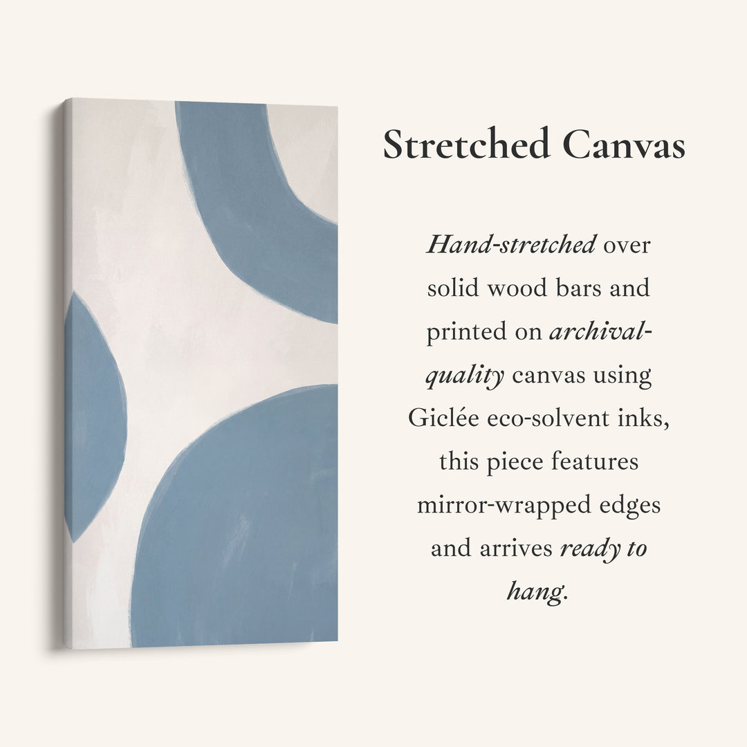 Large Vertical Wall Art Tall Wall Art Blue Abstract Curved Shapes For Hallway