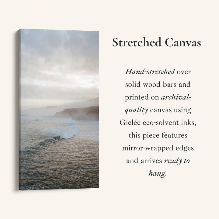 Large Vertical Wall Art Long Wall Art Ocean Waves With Cliffs For Hallway