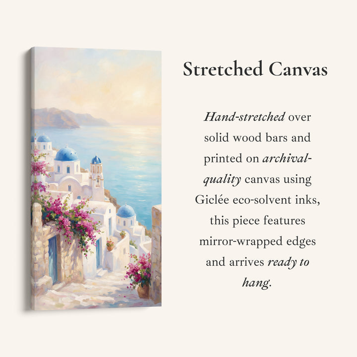 Large Vertical Wall Art Narrow Wall Art Blue Domes Coastal View For Hallway