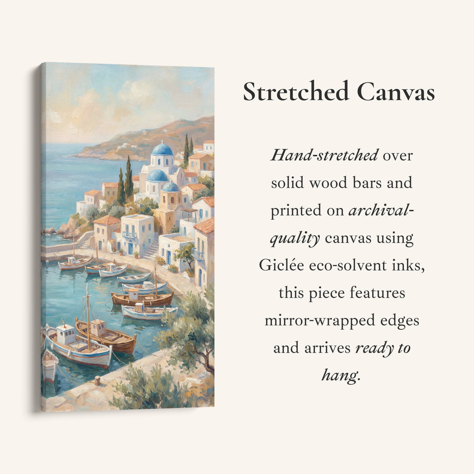 Tall Wall Art For Office Harbour Town With Boats Vertical Canvas