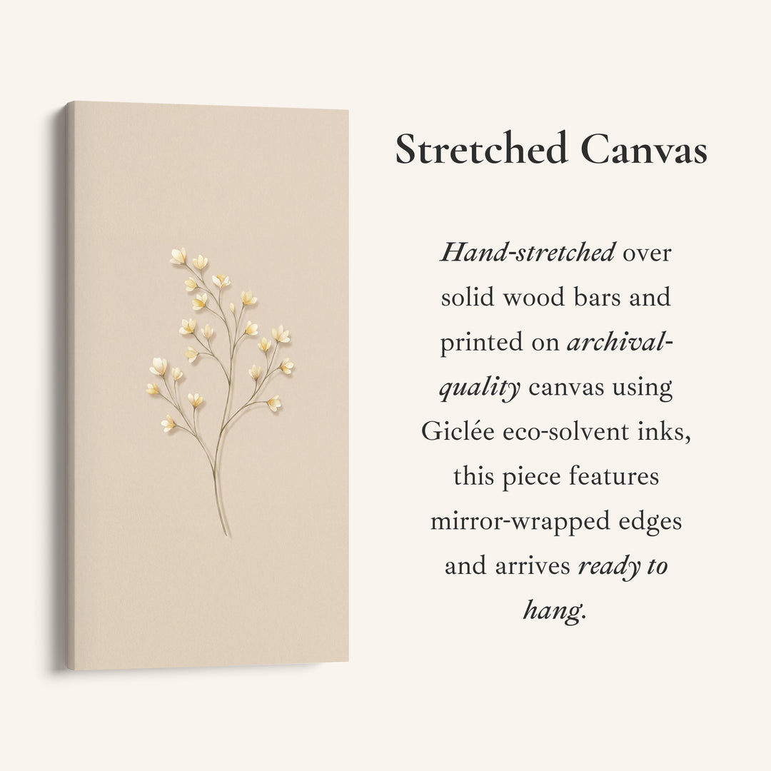 Large Vertical Wall Art Single Flowering Stem Tall Canvas For Bedroom