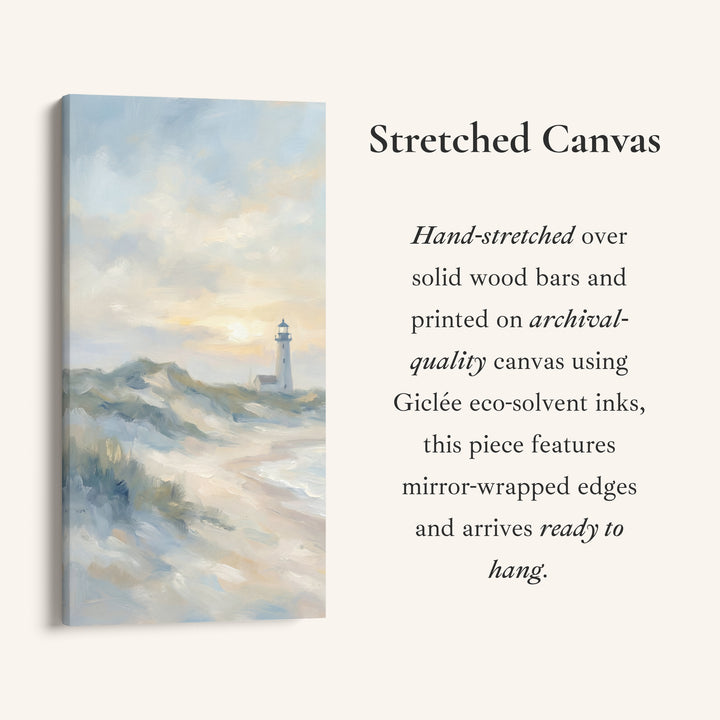 Lighthouse On Coastal Cliffs Portrait Wall Art Framed Canvas Print For Bedroom