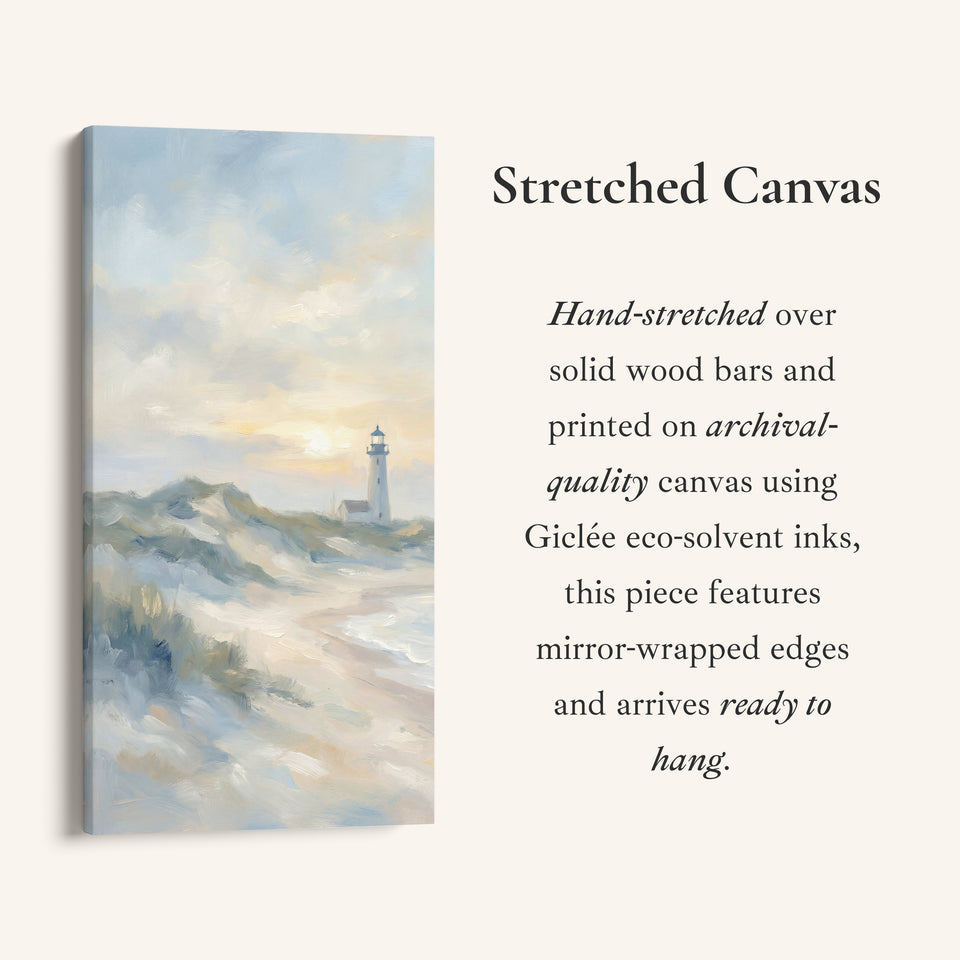 Lighthouse On Coastal Cliffs Portrait Wall Art Framed Canvas Print For Bedroom