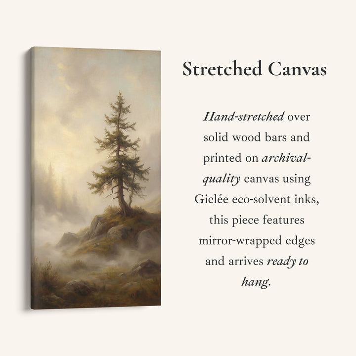 Large Vertical Wall Art Tall Narrow Canvas Lone Pine On Rocky Hill For Hallway