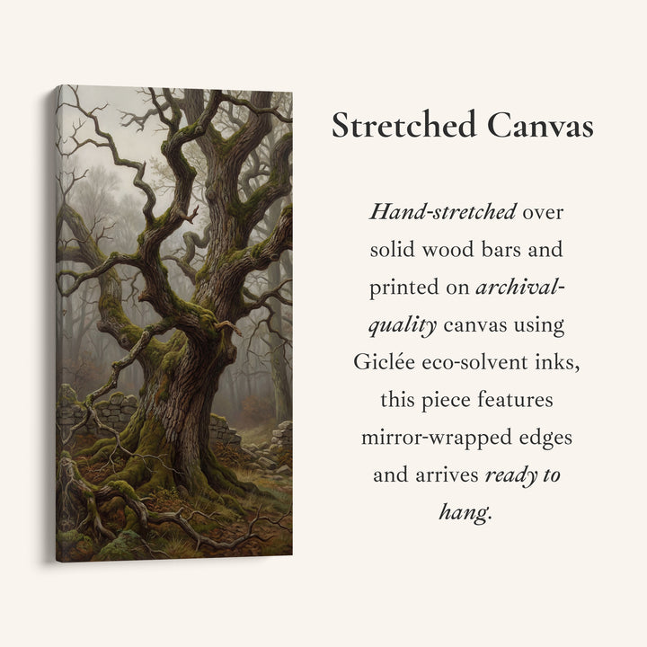 Tall Framed Canvas Twisted Tree Forest Scene Tall Canvas For Living Room