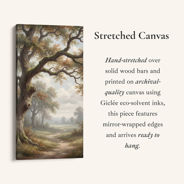Vertical Wall Art Oak Branches Over Path Large Vertical Wall Art For Hallway
