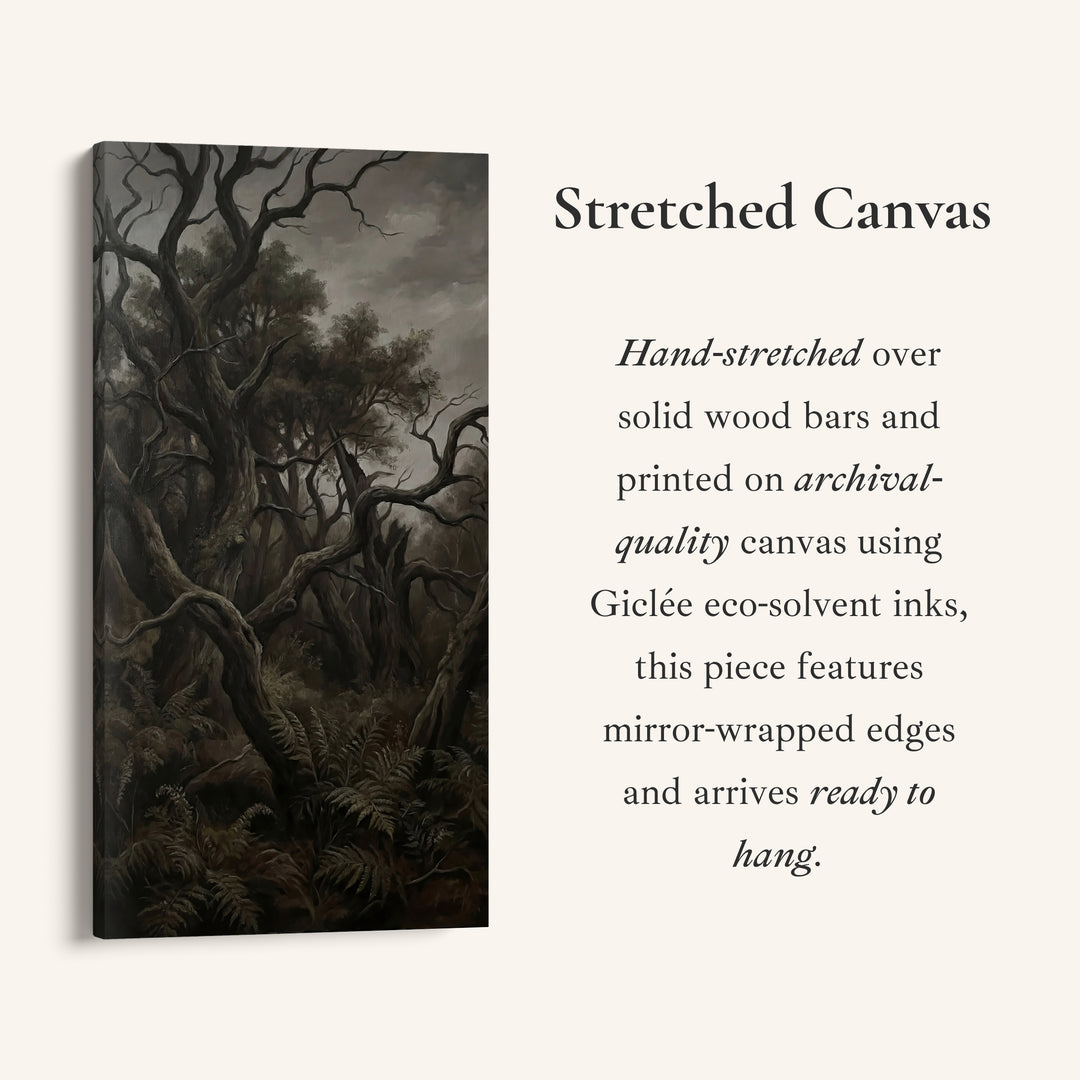 Tall Wall Art Dark Twisted Forest Portrait Wall Art For Kitchen