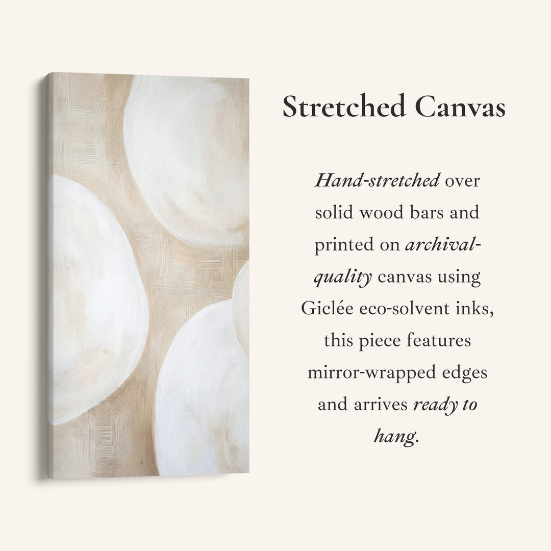 Tall Narrow Canvas Neutral Abstract Circles Tall Canvas For Living Room