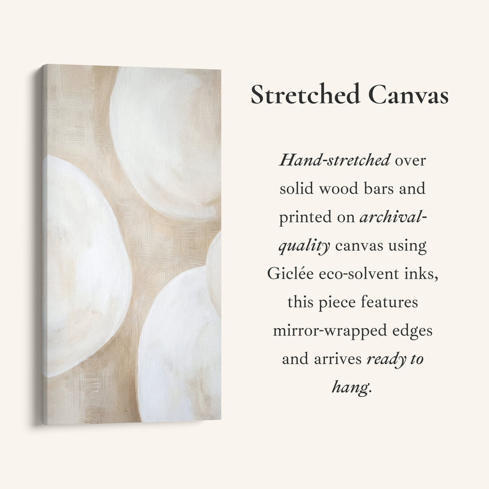 Tall Narrow Canvas Neutral Abstract Circles Tall Canvas For Living Room