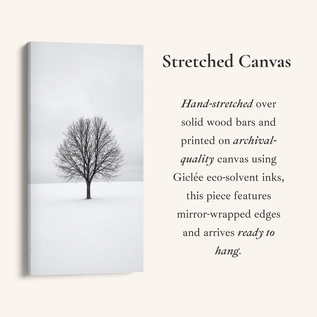 Long Wall Art Bare Tree In Snow Portrait Wall Art For Kitchen