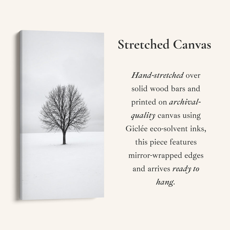 Long Wall Art Bare Tree In Snow Portrait Wall Art For Kitchen