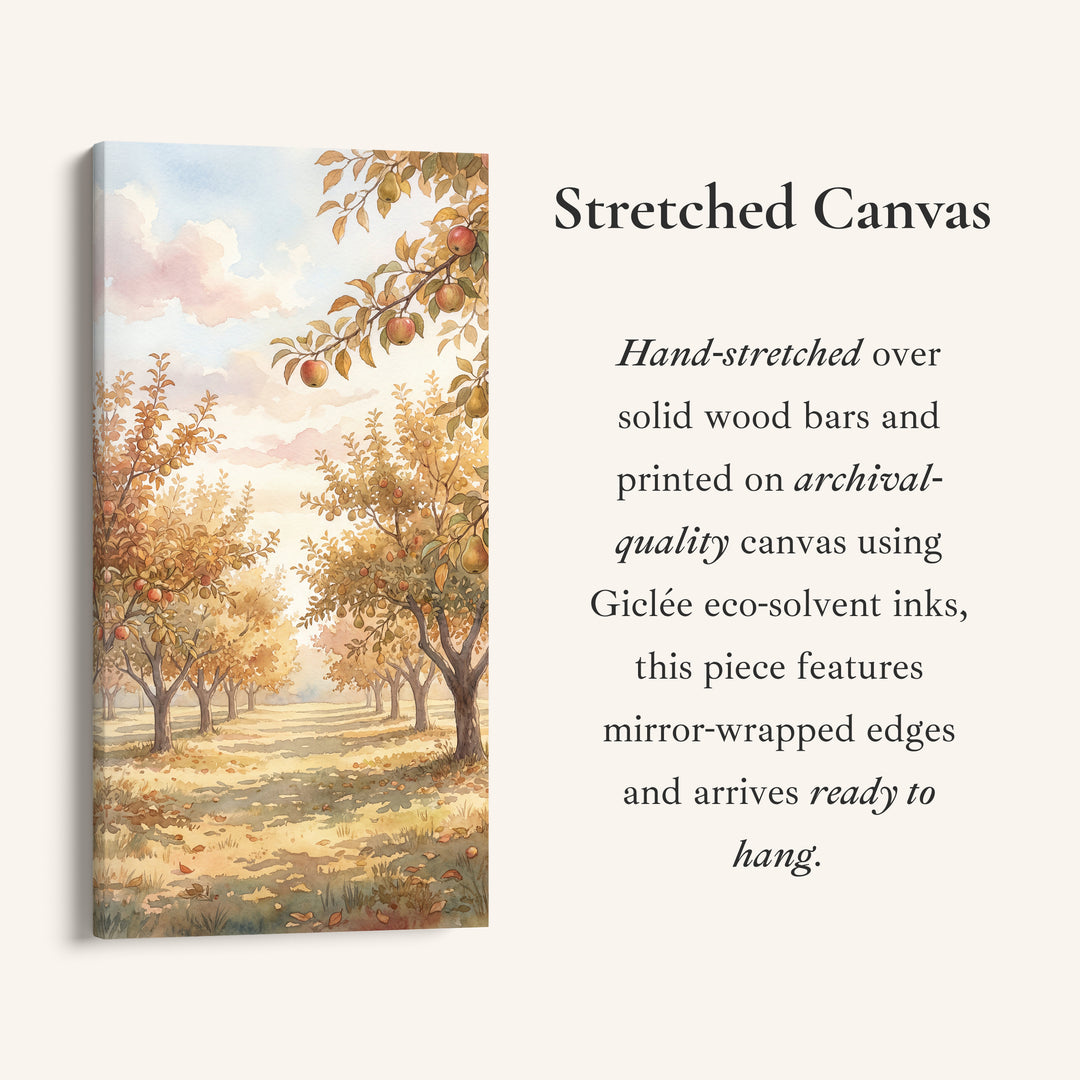 Large Vertical Wall Art Narrow Wall Art Sunlit Orchard Trees For Hallway