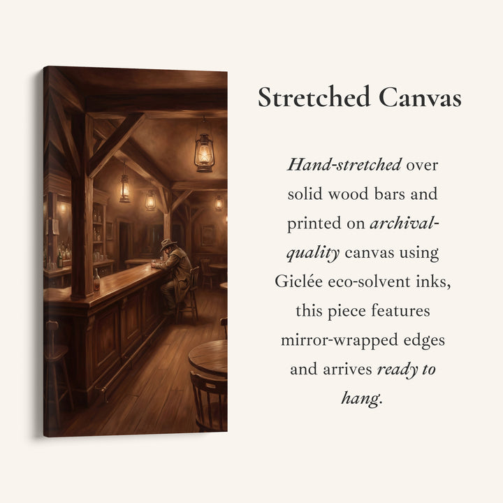 Long Wall Art For Hallway Western Saloon Interior Bar Vertical Canvas