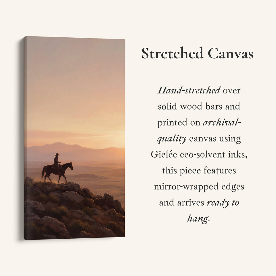 Portrait Wall Art Rider On Rocky Ridge Large Vertical Wall Art For Kitchen