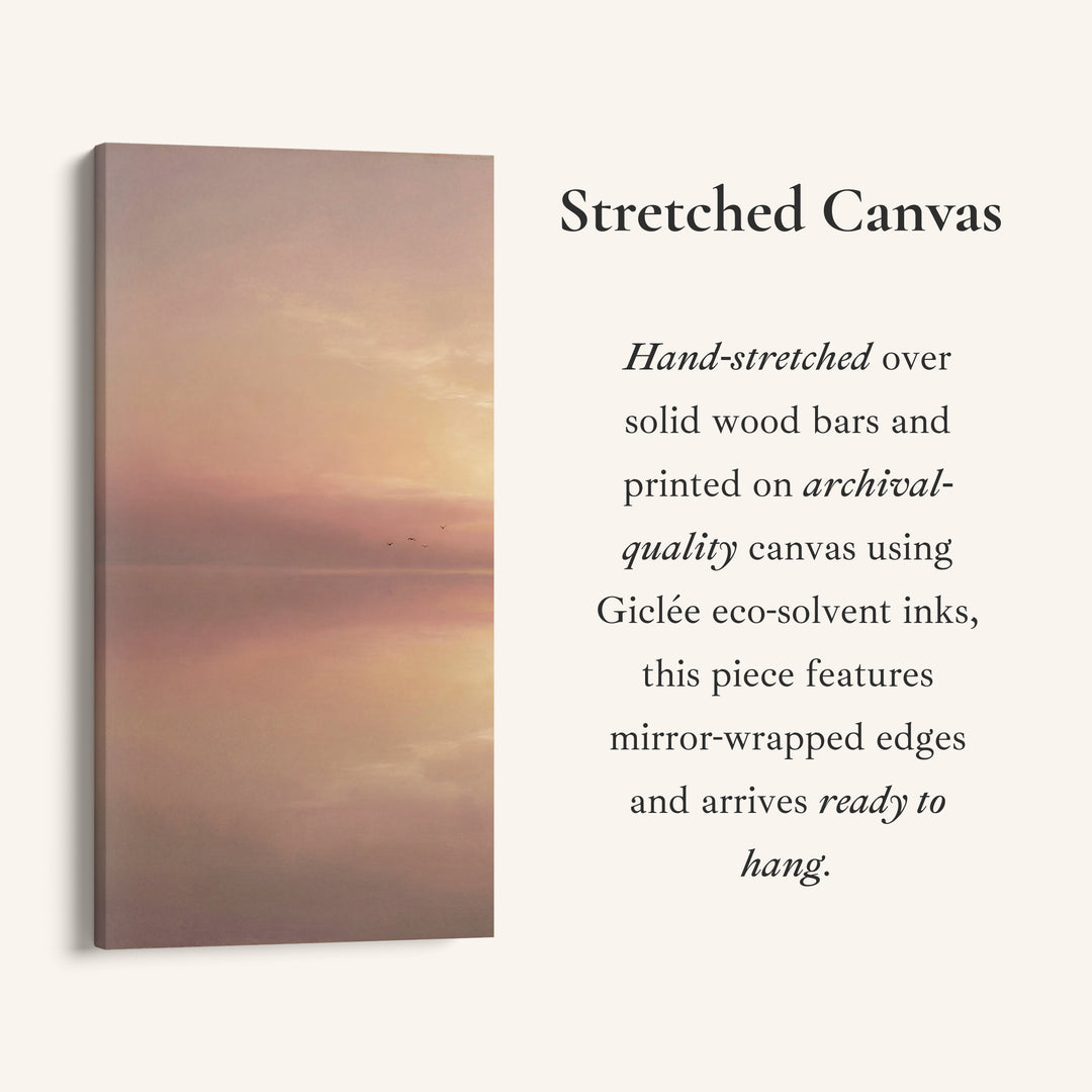 Large Vertical Wall Art Long Wall Art Pink Minimal Sunset Seascape For Hallway