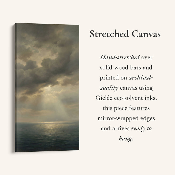 Vertical Wall Art For Office Storm Clouds Over Sea Vertical Canvas